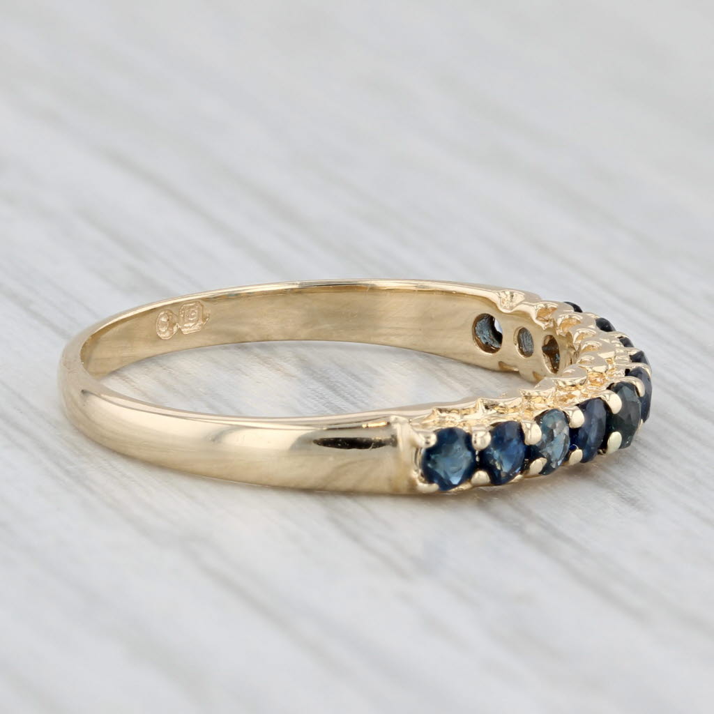 Light Gray 0.57ctw Blue Sapphire Ring 14k Yellow Gold Size 6.75 Stackable