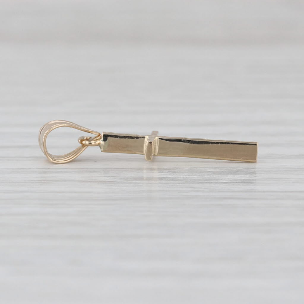 Small Cross Pendant 14k Yellow Gold Drop
