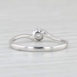 Light Gray VS2 Diamond Solitaire Bypass Ring 18k White Gold Size 6 Stackable