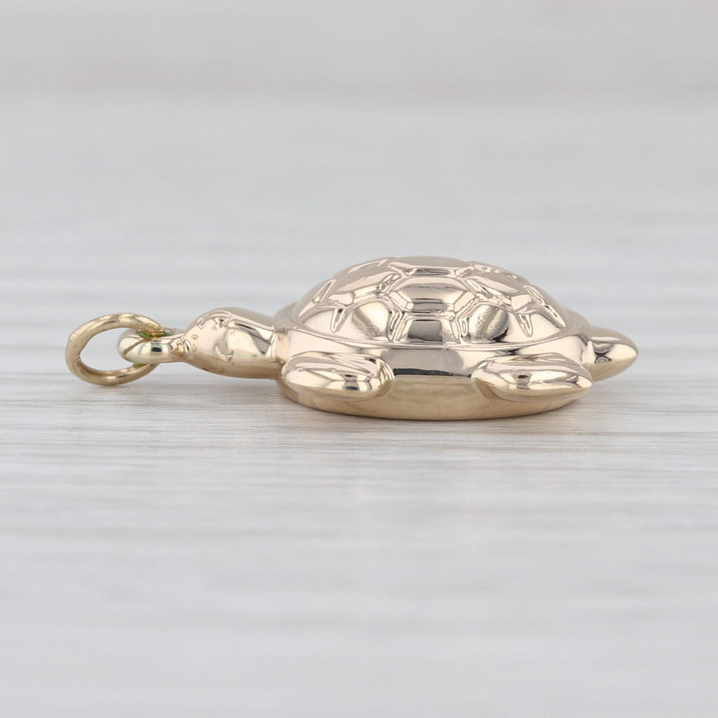 Sea Turtle Charm 14k Yellow Gold Nautical Pendant