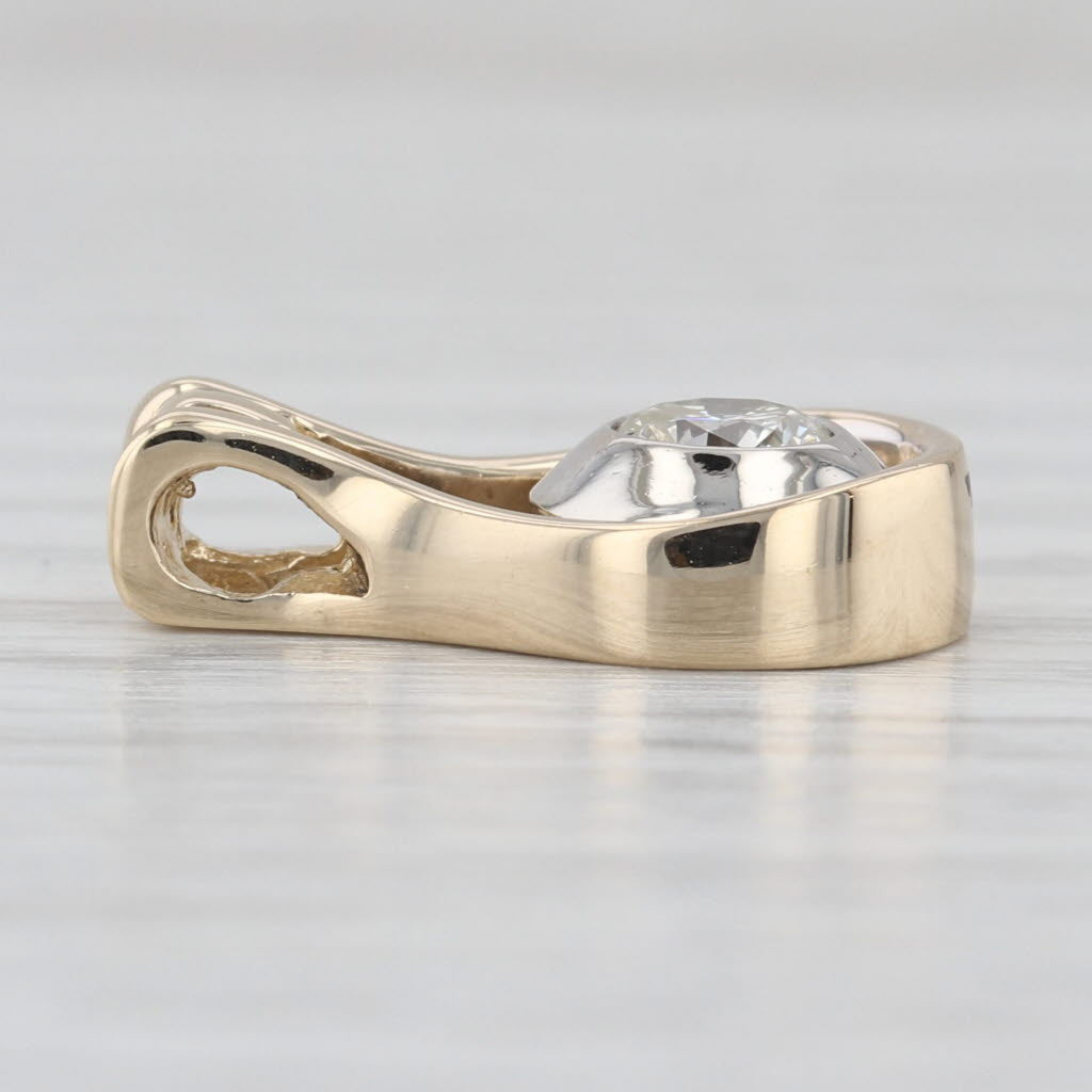 0.50ct Diamond Solitaire Teardrop Pendant 14k Yellow White Gold