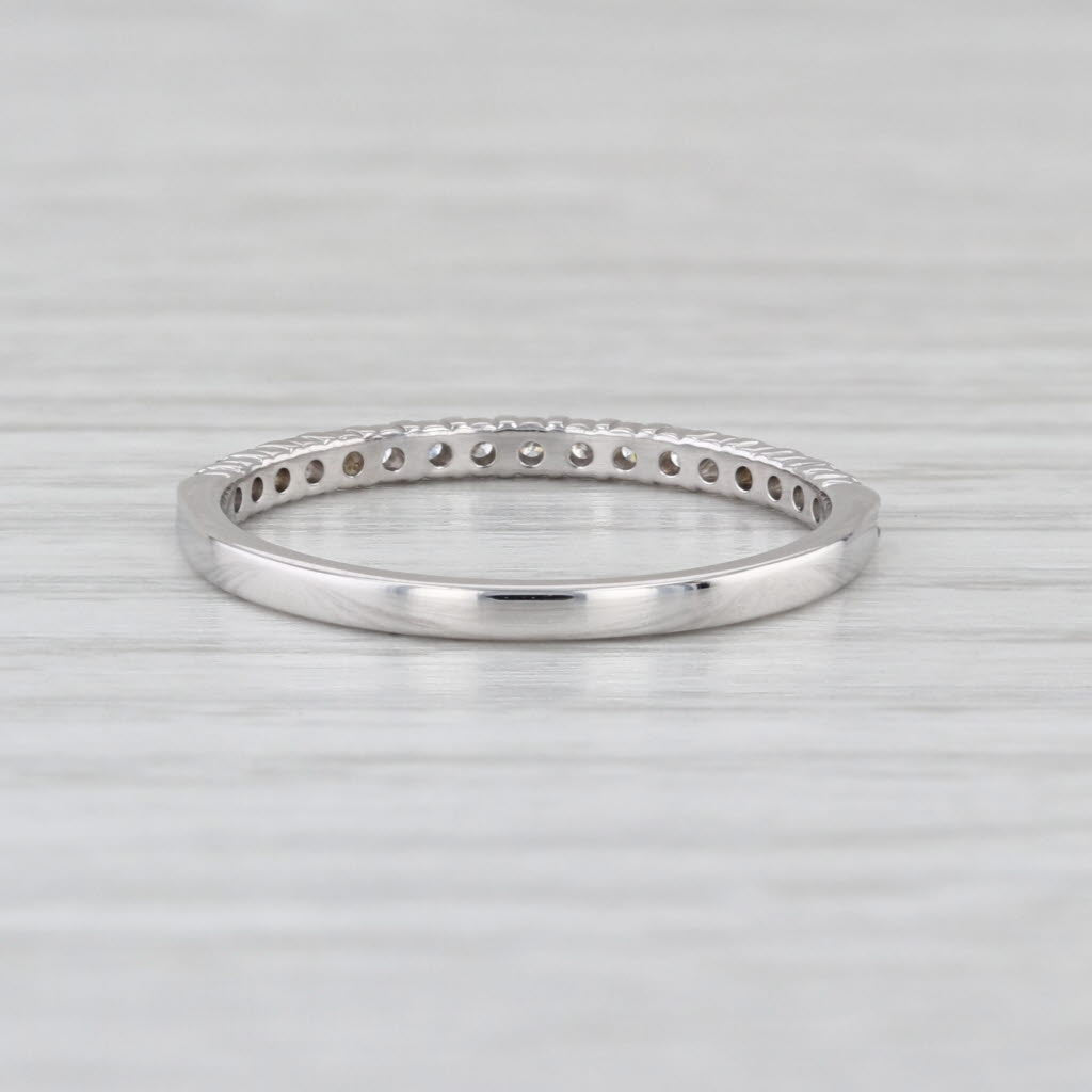 0.15ctw Diamond Wedding Band 14k White Gold Size 6 Stackable Ring
