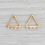 0.12ctw Diamond Earring Jackets 14k Yellow Gold Enhancers For Studs