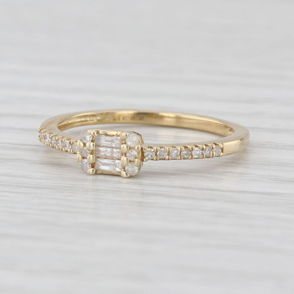 0.22ctw Diamond Ring 10k Yellow Gold Size 7 Stackable Engagement