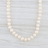 Light Gray Cultured Pearl Bead Strand Necklace 14k Yellow Gold Clasp 17.5"