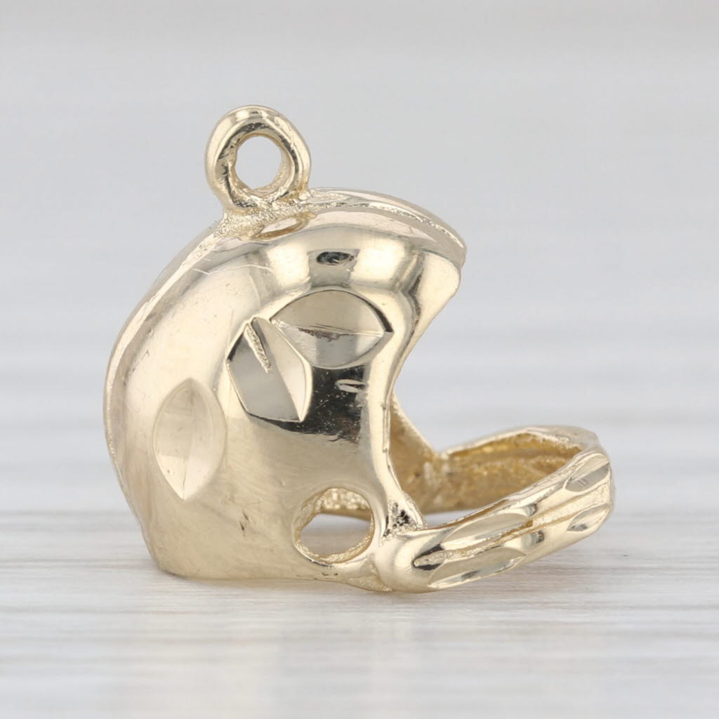 Football Helment Charm 14k Yellow Gold Sports Themed Pendant