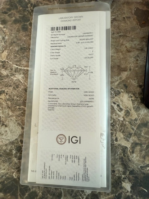 1.34ctw Lab Grown Diamond Halo Hearts Engagement Ring 14k White Gold Sz 7.5 IGI