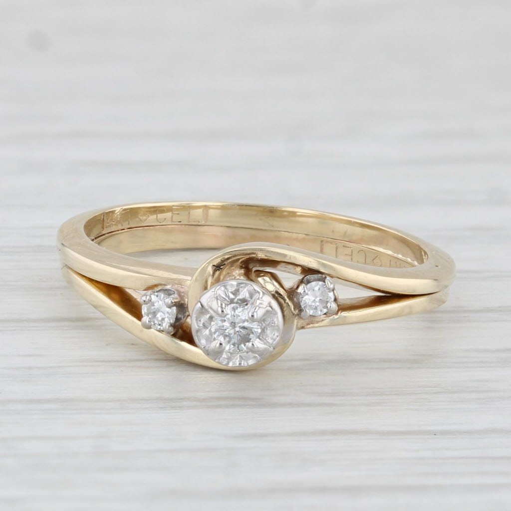 Light Gray Diamond Engagement Ring 14k Yellow Gold Size 5.75