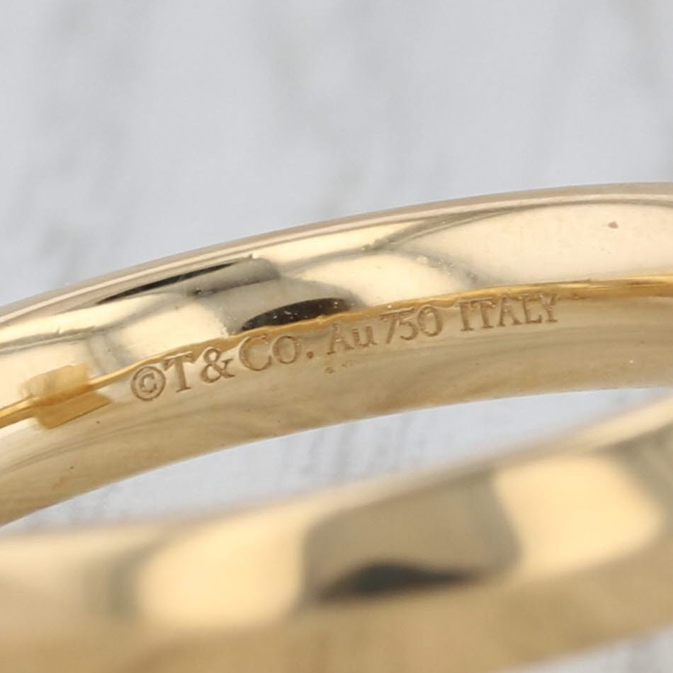 Tiffany & Co Beveled Large T Ring 18k Yellow Gold Size 10
