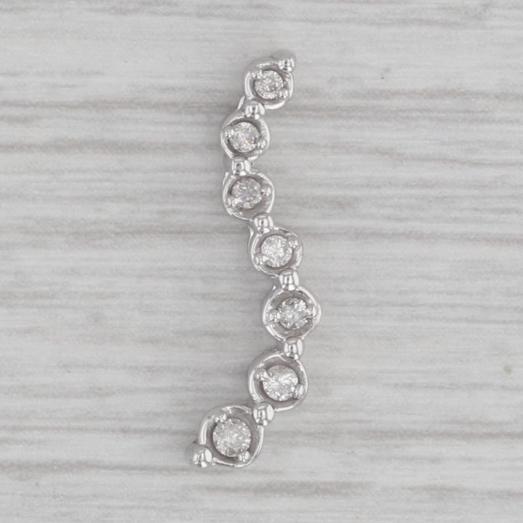 Gray Diamond Graduated Journey Pendant 10k White Gold Floating Drop
