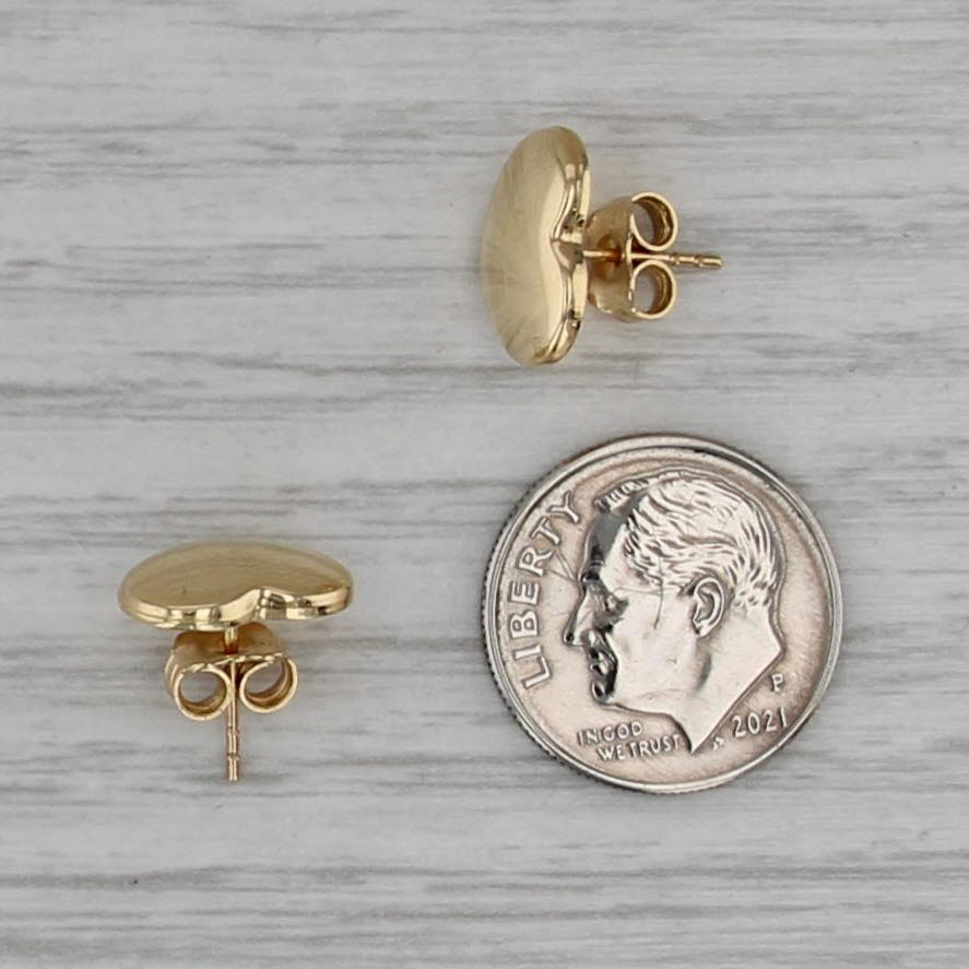 Puffy Heart Stud Earrings 14k Yellow Gold Studs