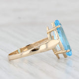 Light Gray 2.90ct Blue Topaz Marquise Solitaire Ring 14k Yellow Gold Size 7