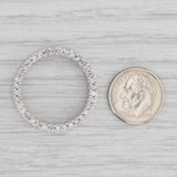 Light Gray 1.05ctw Diamond Eternity Circle Pendant 10k White Gold Floating Drop