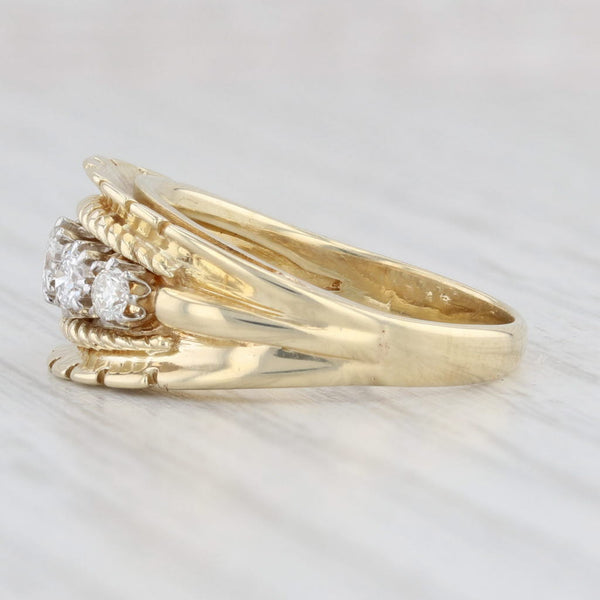 0.75ctw Woven Diamond Band Ring, 14K Yellow Gold, Ring Size 6.75