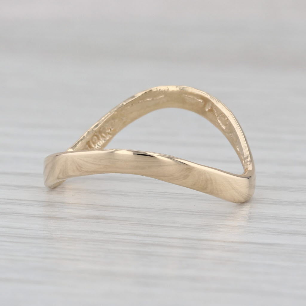 Contoured Curved Band Ring 10k Yellow Gold Size 9.5