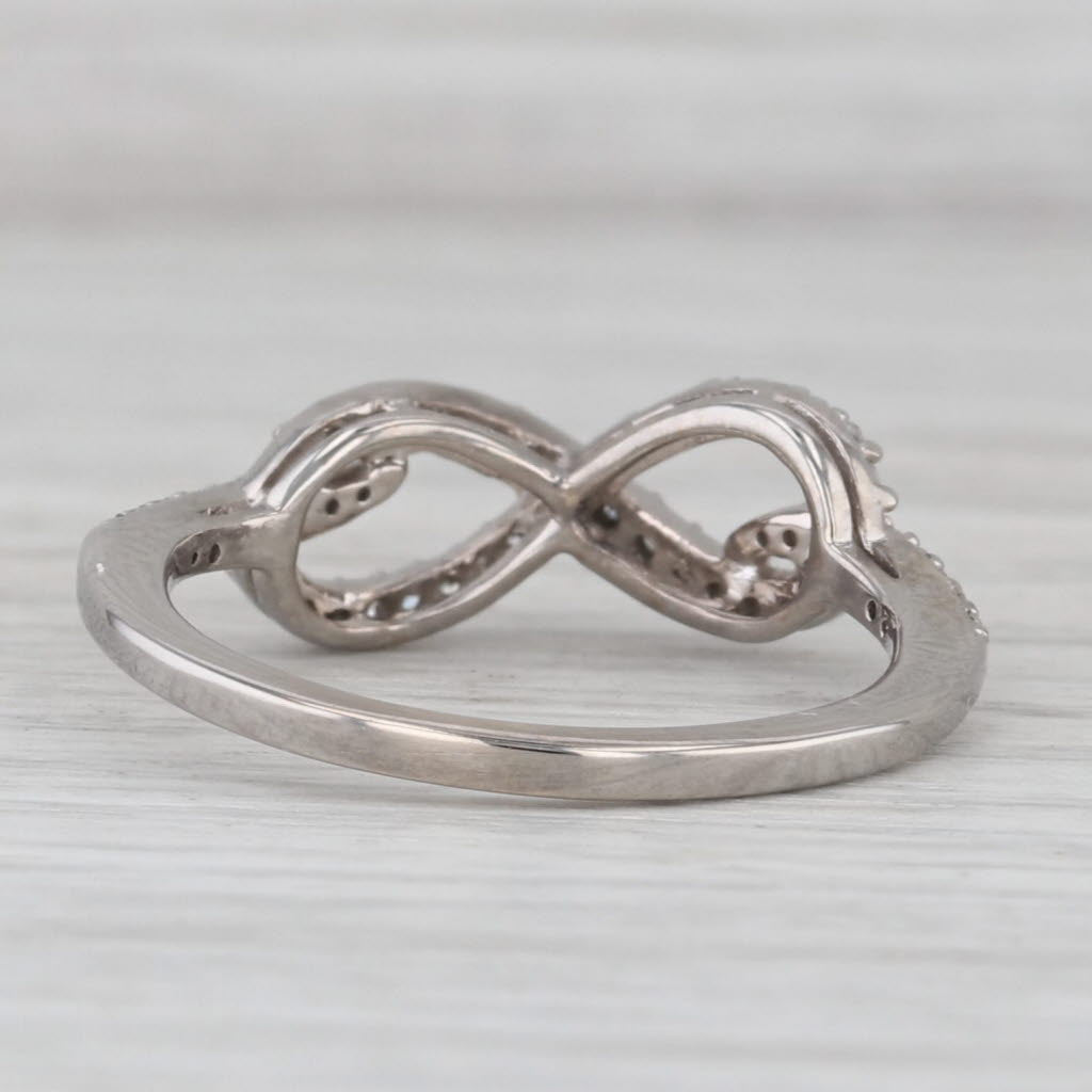 0.20ctw Diamond Infinity Love Knot Ring 10k White Gold Size 5.5 Anniversary