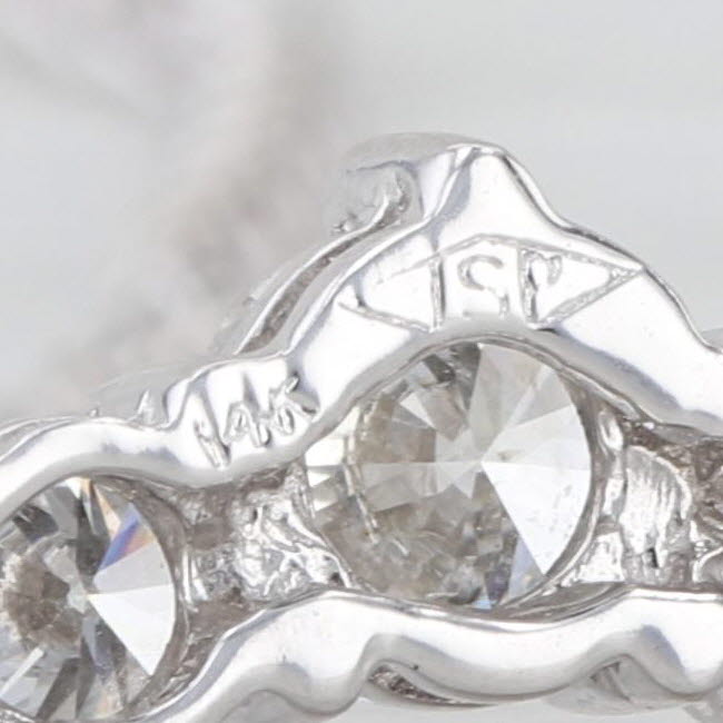 0.65ctw Diamond Pendant Necklace 14k White Gold 18.5" Wheat Chain