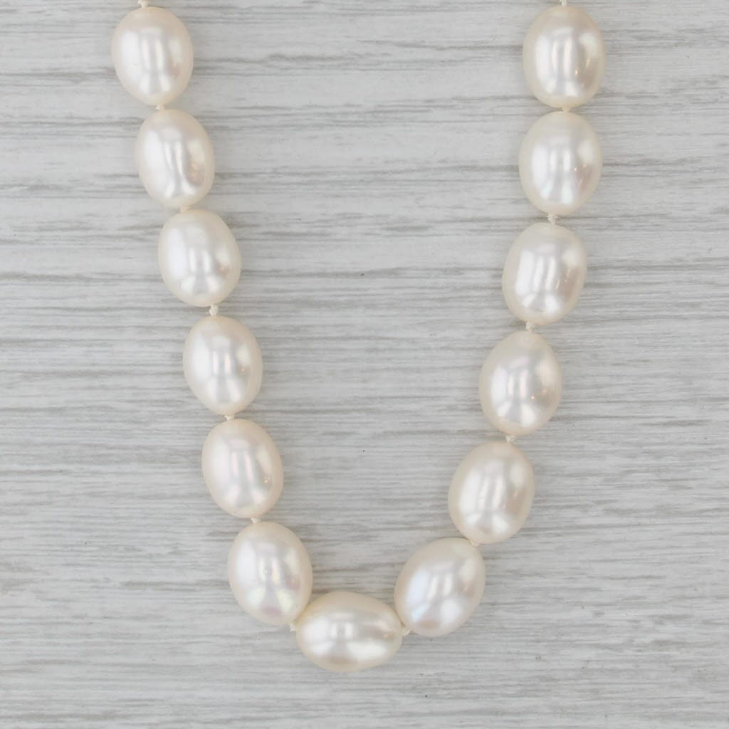 Cultured Pearl Single Bead Strand Necklace 14k Yellow Gold 17.25"