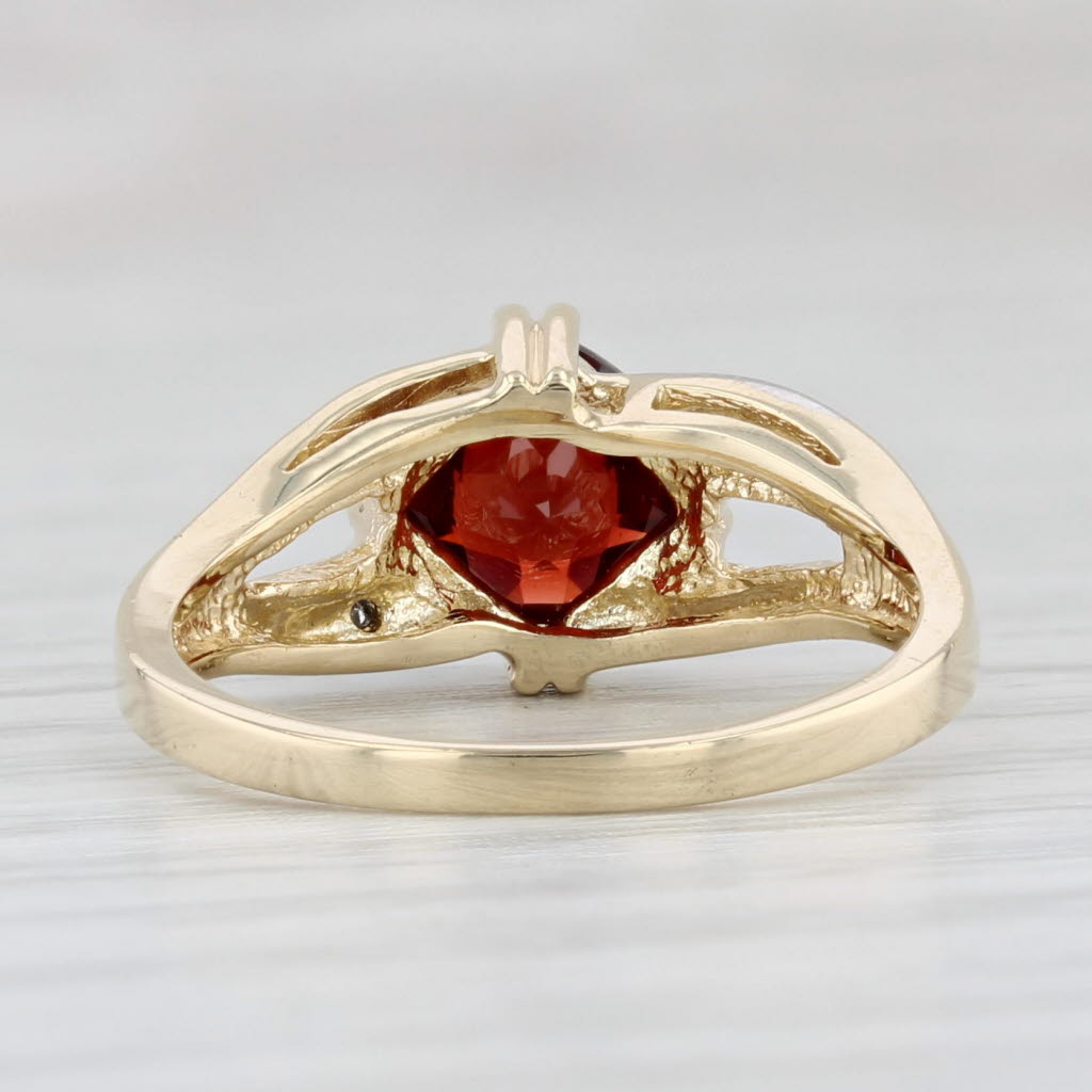 Light Gray 1.30ctw Lab Created Ruby Ring 10k Yellow Gold Size 5 Diamond Accents