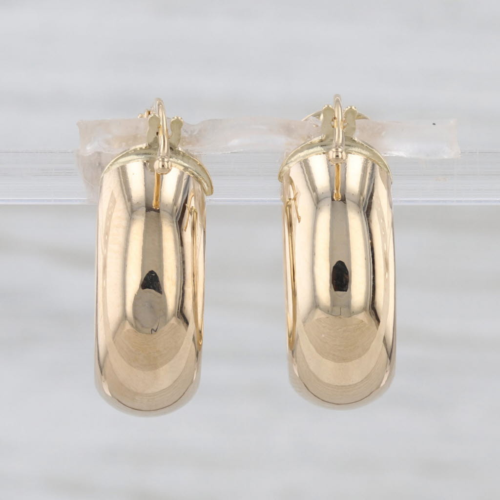 Round Hoop Earrings 18k Yellow Gold Snap Top Hoops