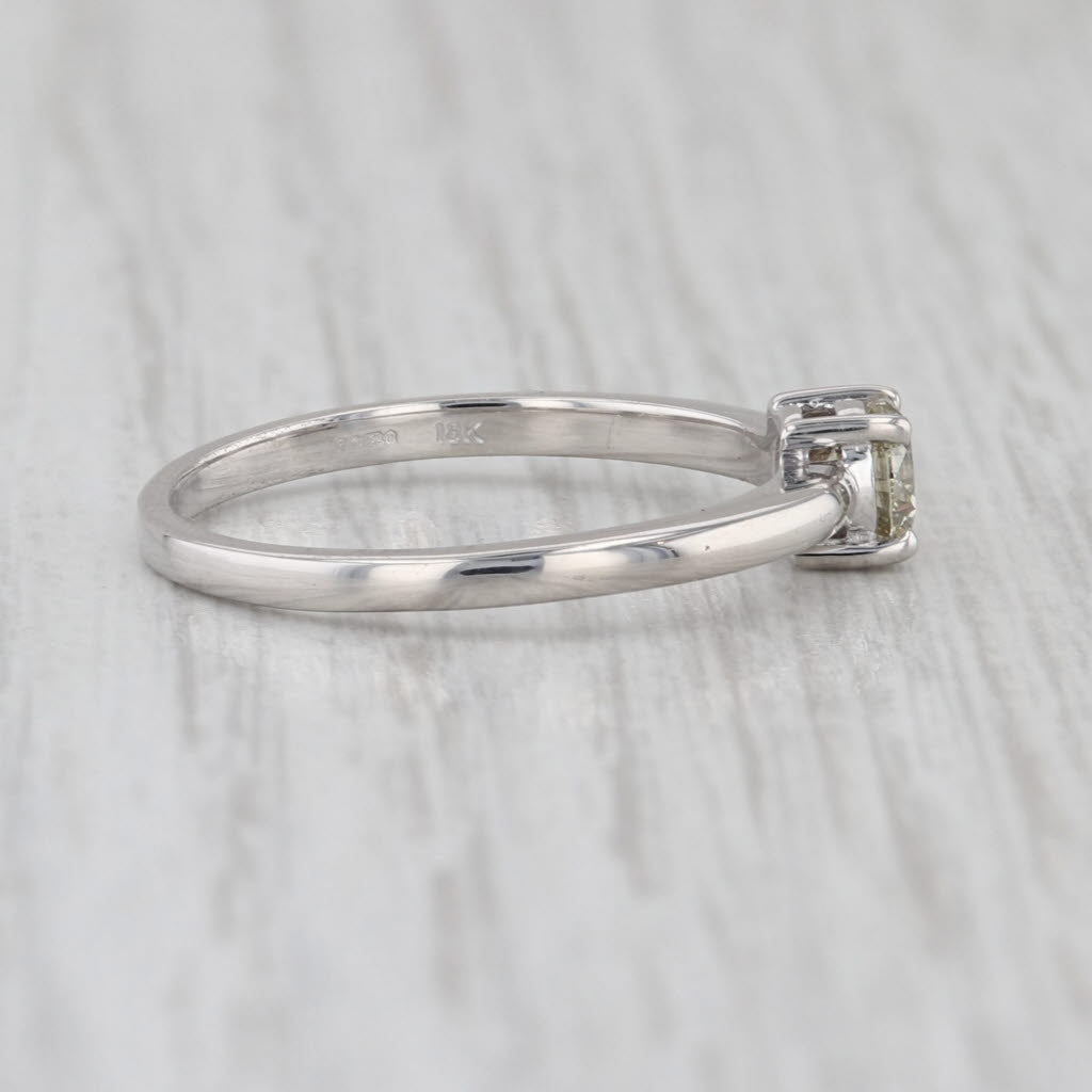 0.34ct Round Diamond Solitaire Engagement Ring 18k White Gold Size 7.25 British