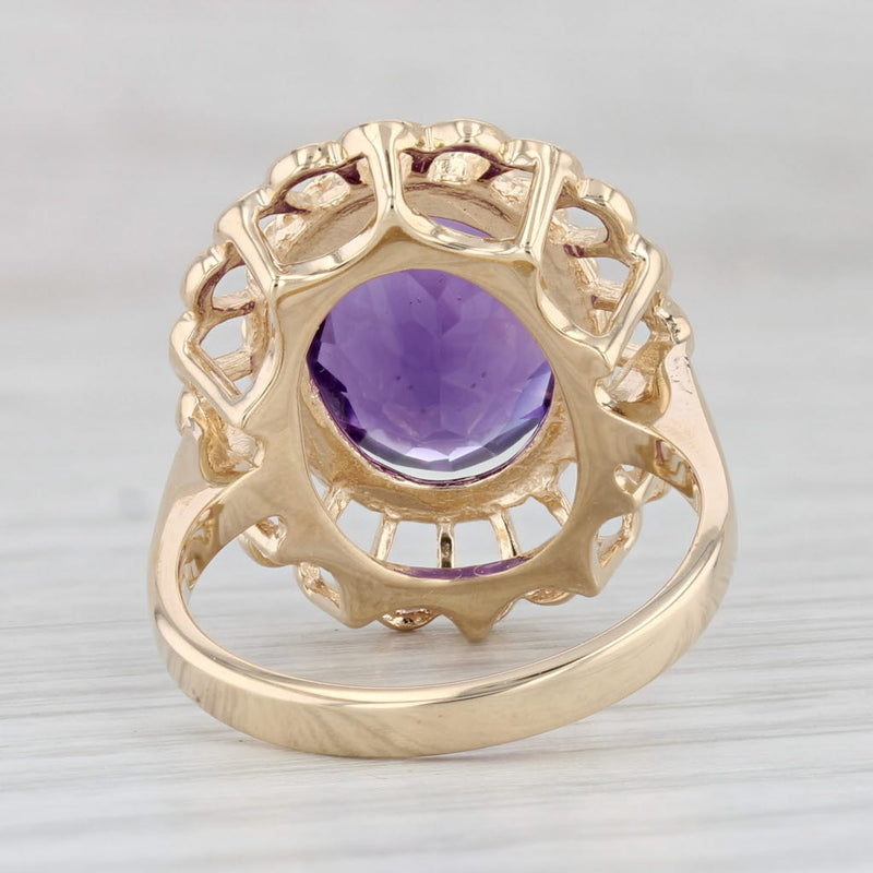 Light Gray 4.40ct Oval Amethyst Solitaire Ring 14k Yellow Gold Size 6.5