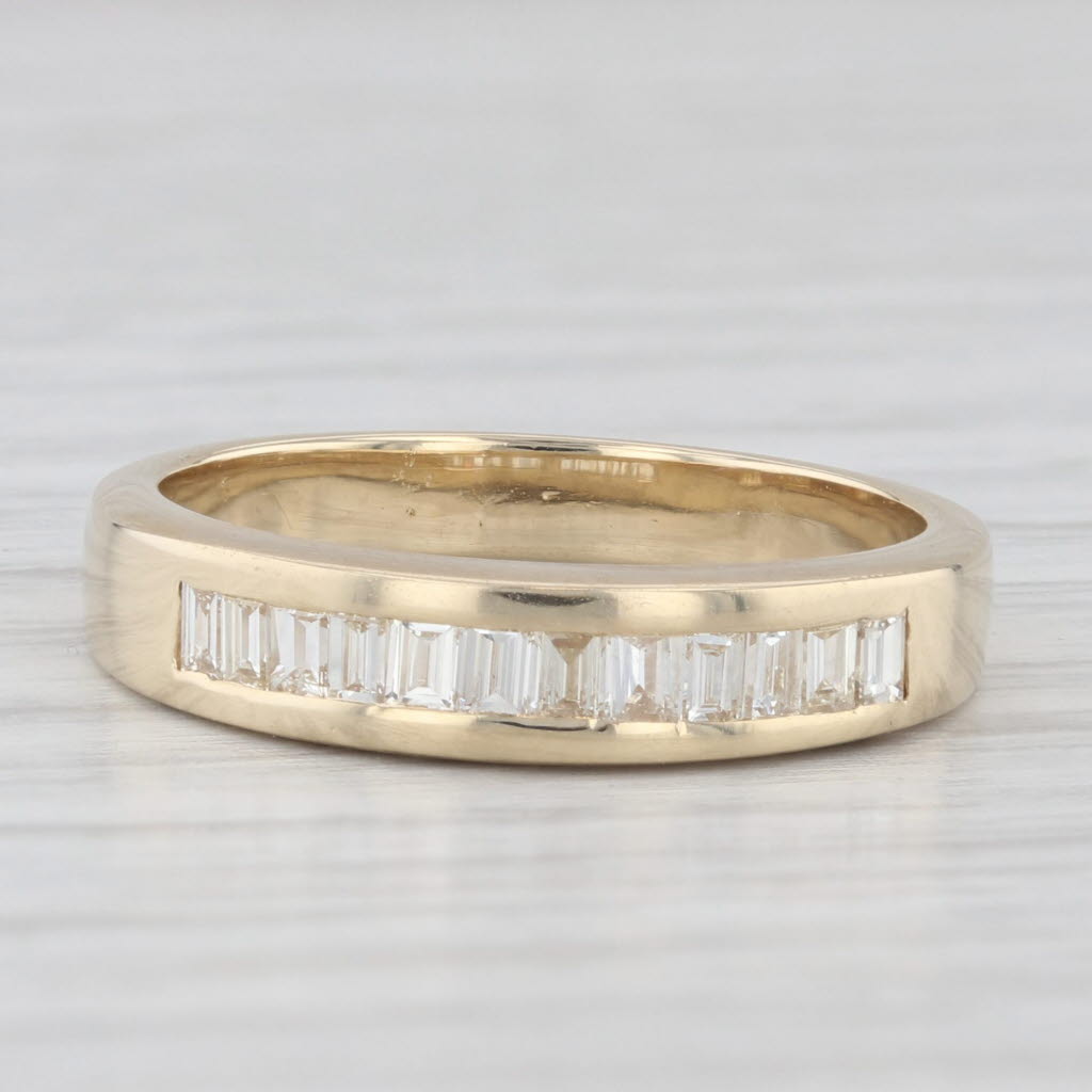 Light Gray 0.50ctw Diamond Women's Wedding Band 14k Yellow Gold Size 6.25 Stackable Ring