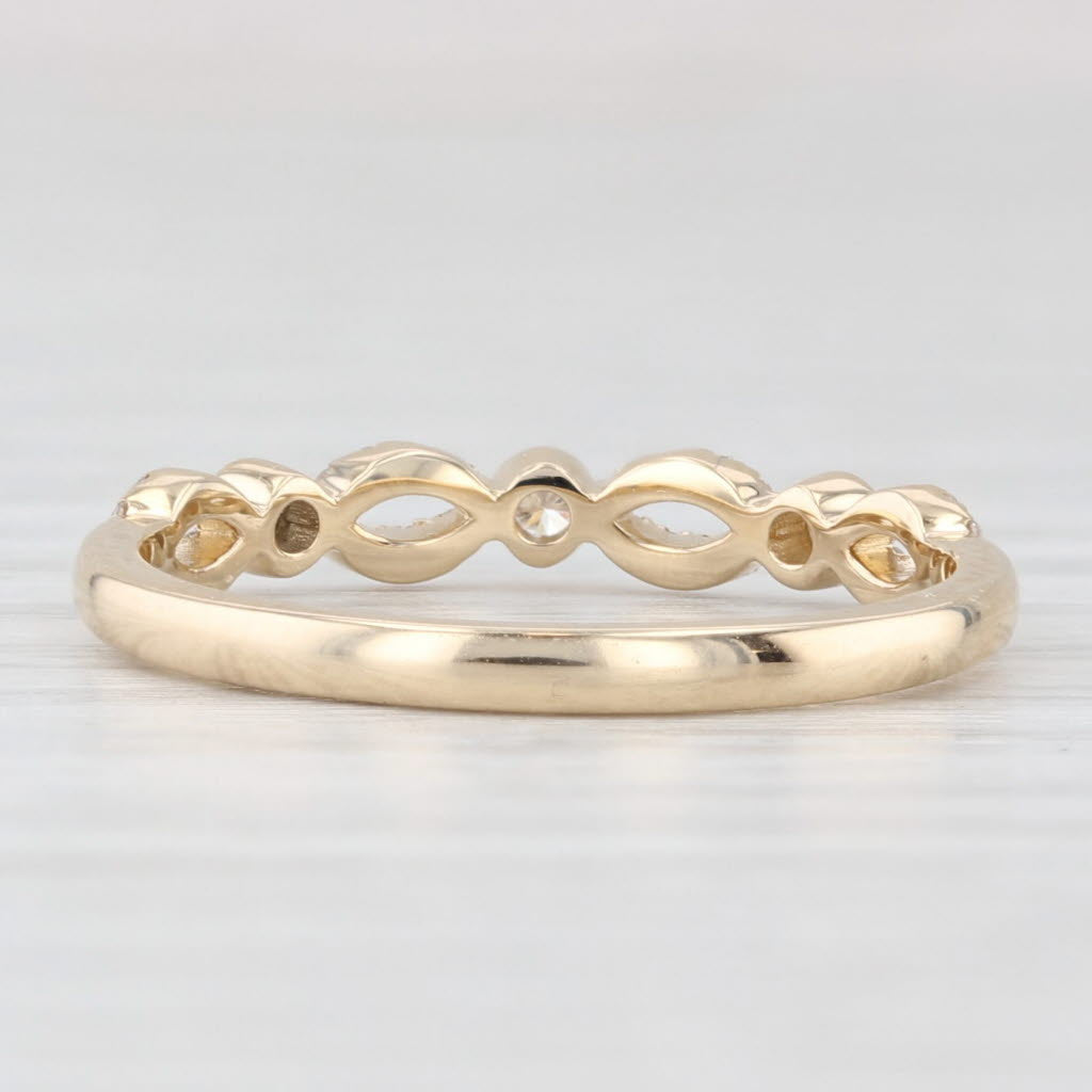 Light Gray New 0.16ctw Diamond Wedding Band 14k Yellow Gold Stackable Anniversary Ring 6.5