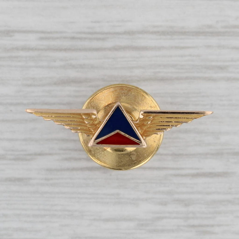 Gray Delta Airlines Wings Pin 10k Yellow Gold Enamel Company Service Souvenir