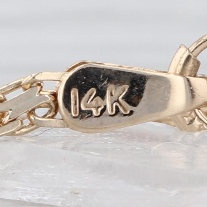 1.20ctw Blue Sapphire Halo V Necklace 14k Yellow Gold 18" Bismack Chain