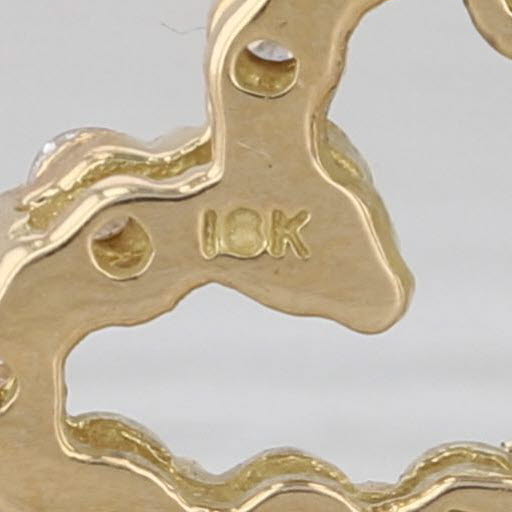 Small 0.22ctw Diamond Heart Pendant 18k Yellow Gold Floating Drop