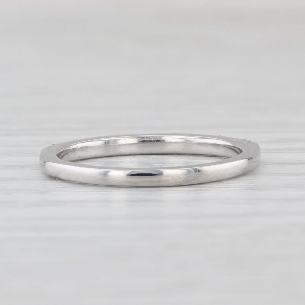 0.15ctw Diamond Wedding Band 14k White Gold Size 4.75 Stackable Ring