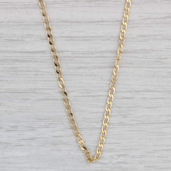 Gray 24" Curb Chain Necklace 18k Yellow Gold 2.3mm