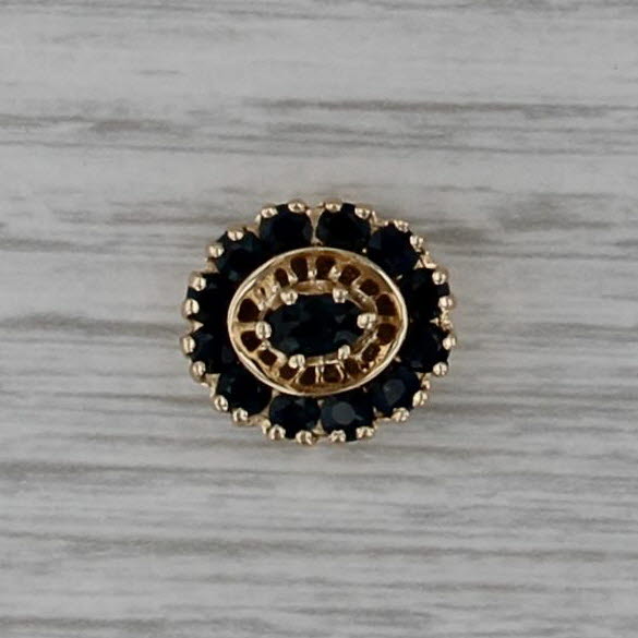 Richard Klein Blue Sapphire Slide Bracelet Charm 14k Yellow Gold Vintage