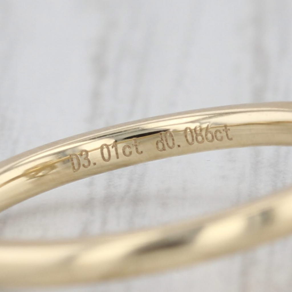 New IGI 3.09ctw Oval Halo Lab Grown Diamond Engagement Ring 14k Yellow Gold