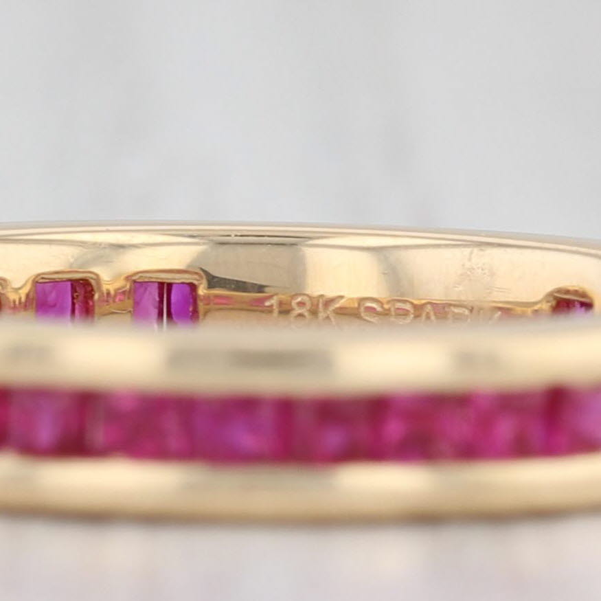 Light Gray 1.50ctw Ruby Eternity Band 18k Yellow Gold Size 6 Wedding Stackable Ring Spark