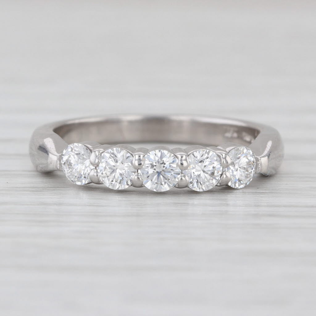 Hearts on Fire 0.68ctw Diamond Wedding Band 18k White Gold Size 6.5 Anniversary