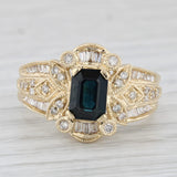 1.56ctw Blue Sapphire Diamond 14k Yellow Gold Size 7.25 Engagement