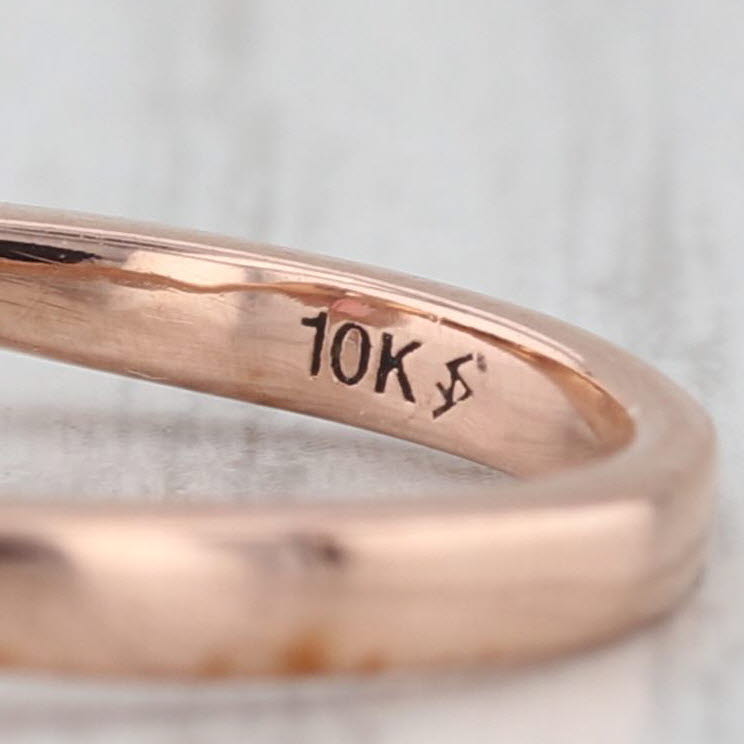 Lab Created Opal Sapphire Contoured Ring 10k Rose Gold Size 4