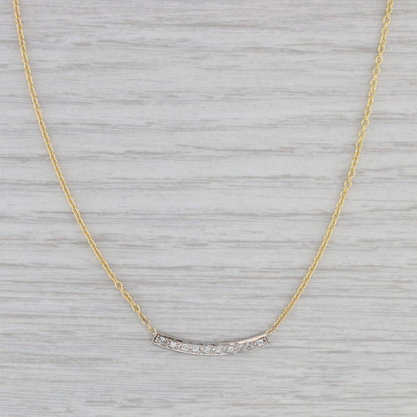 0.10ctw Diamond Pendant Necklace 14k Gold 16.5" Cable Chain
