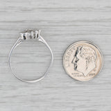 0.15ctw Diamond Open Heart Ring 10k White Gold Size 8