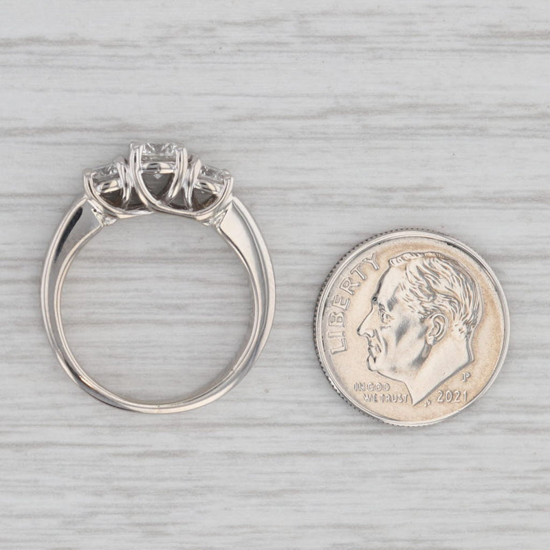 0.87ctw 3-Stone Diamond Engagement Ring 14k White Gold Size 6.5