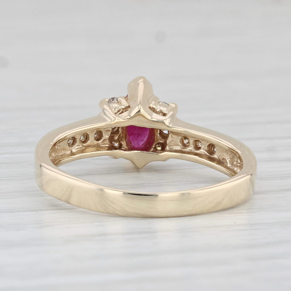 Light Gray 0.63ctw Marquise Ruby Diamond Ring 14k Yellow Gold Size 7.25