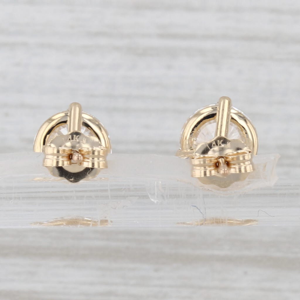 2.15ctw Lab Grown Round Diamond Stud Earrings 14k Yellow Gold Studs IGI E VVS2