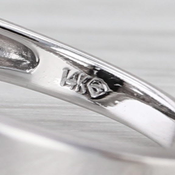 Cushion Onyx Diamond Ring 14k White Gold Size 7