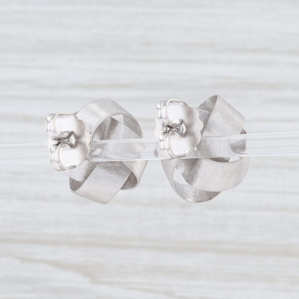 New Bastian Inverun Brushed Knot Earrings Sterling Silver 12892