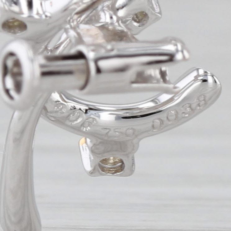 2.44ctw Pink Sapphire Yellow Diamond Lily Brooch Pendant 18k White Gold Pin