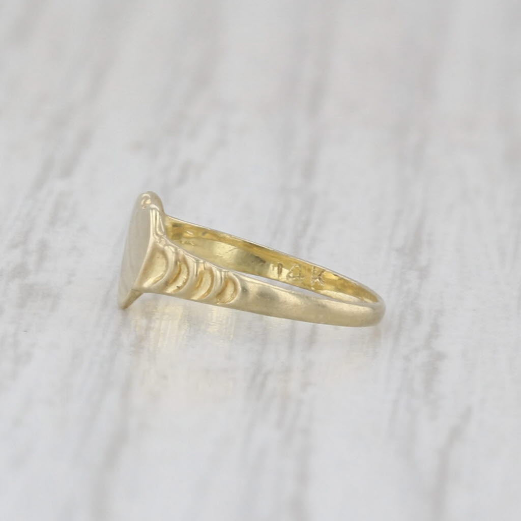 Vintage Engravable Hearts Ring 14k Yellow Gold Small Baby Size