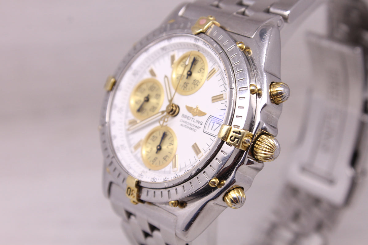 Breitling Chronomat 40mm Steel Automatic Chronograph Watch B13050.1 Box Papers