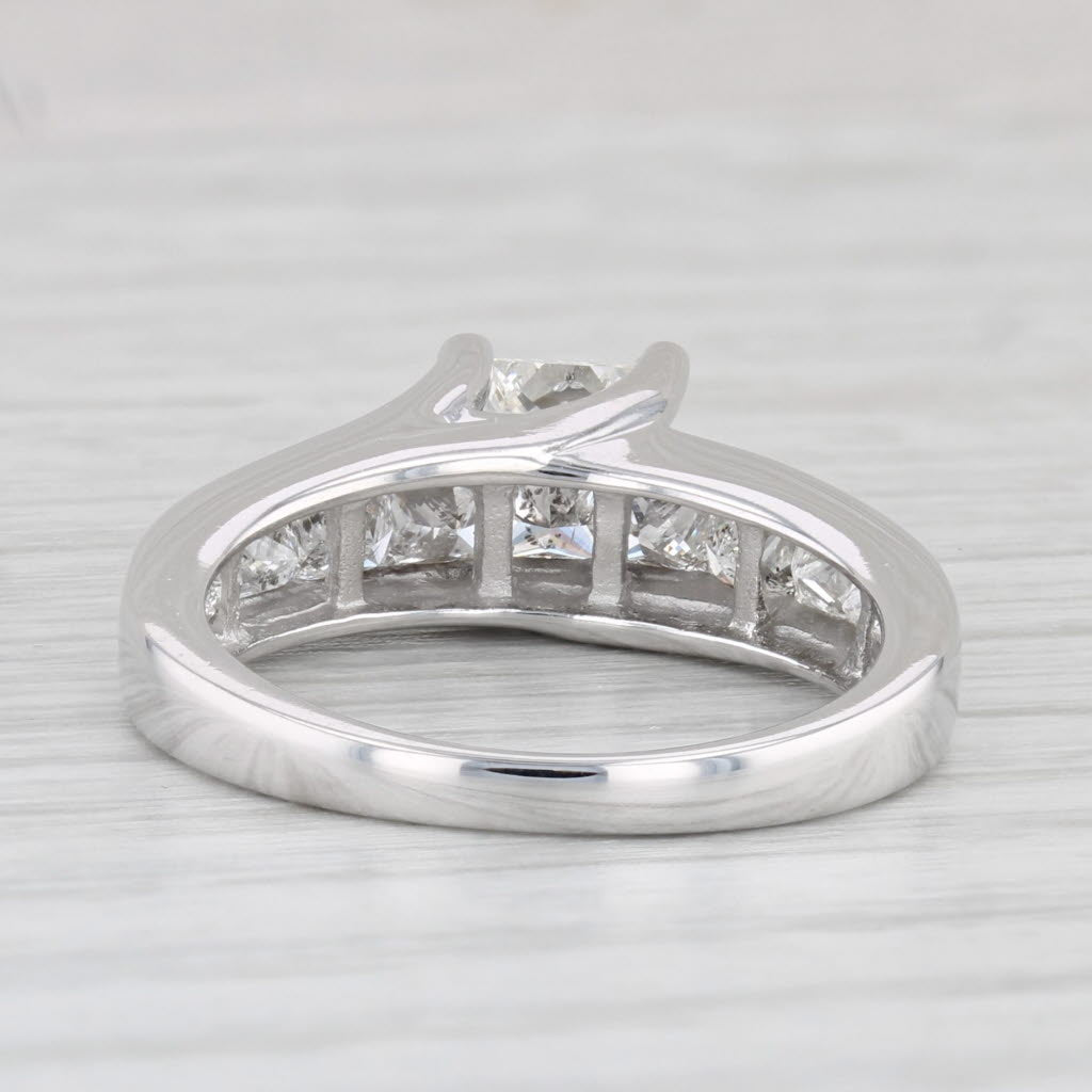 Light Gray 2.04ctw Princess Diamond Engagement Ring 14k White Gold Size 6